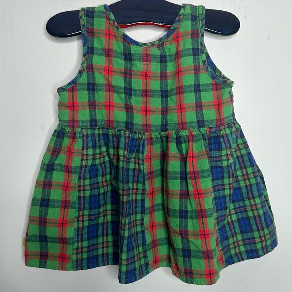Vintage 1990s Y2K Baby Gap Plaid Check Patch Dress - 12-18 Months - Picture 2 of 5